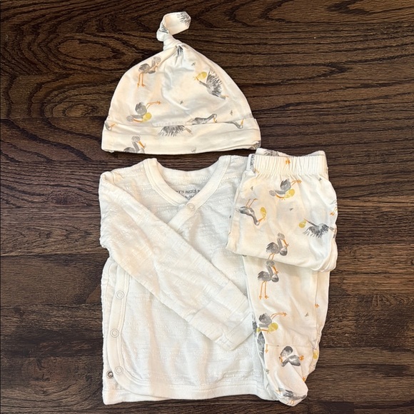 Burts Bees- Stork Print Outfit Set - Picture 1 of 2